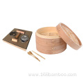 Eco-friendly Carbonized Bamboo Steamer with Custom Logo